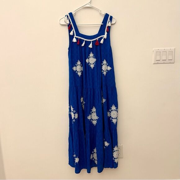 Sundance Embroidered Blue Maxie Dress size Small - Picture 4 of 8